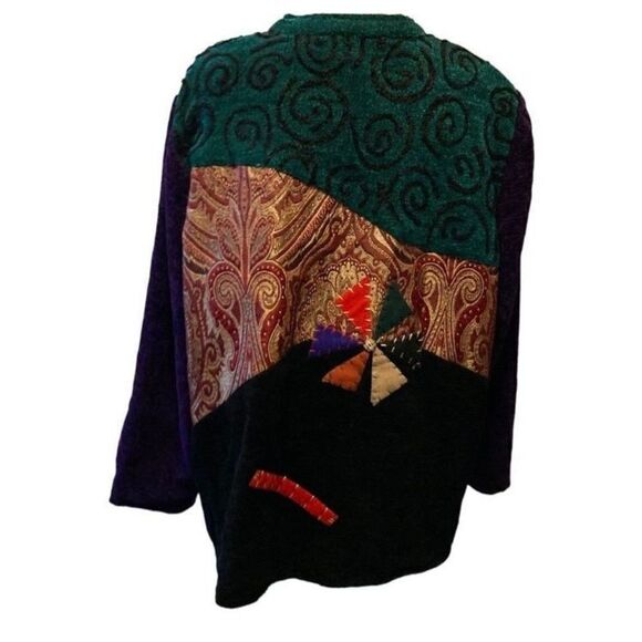 Indigo Moon Women's Patchwork Cardigan Sweater Vintage Ladies Multicolor Size 1X - Picture 6 of 9